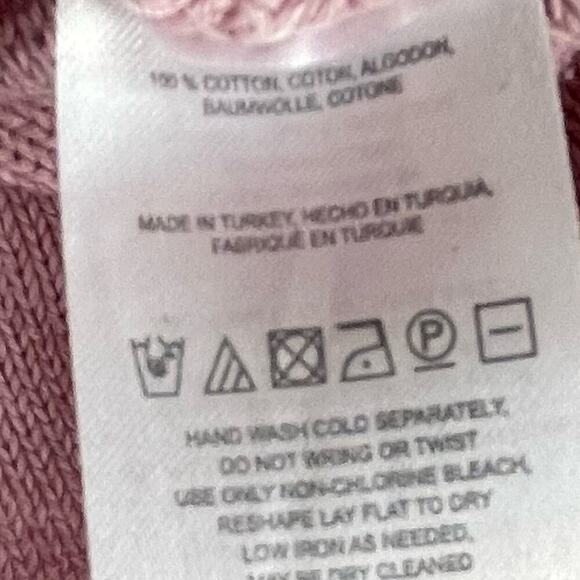 Anthropologie MOTH pink scoop neck pullover cardigan sweater 100% cotton size XS - Picture 9 of 9